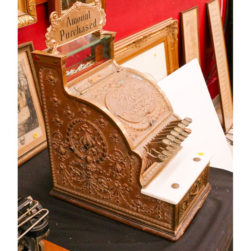 Antique National Brass Candy Store Cash Register- 21x11x16''