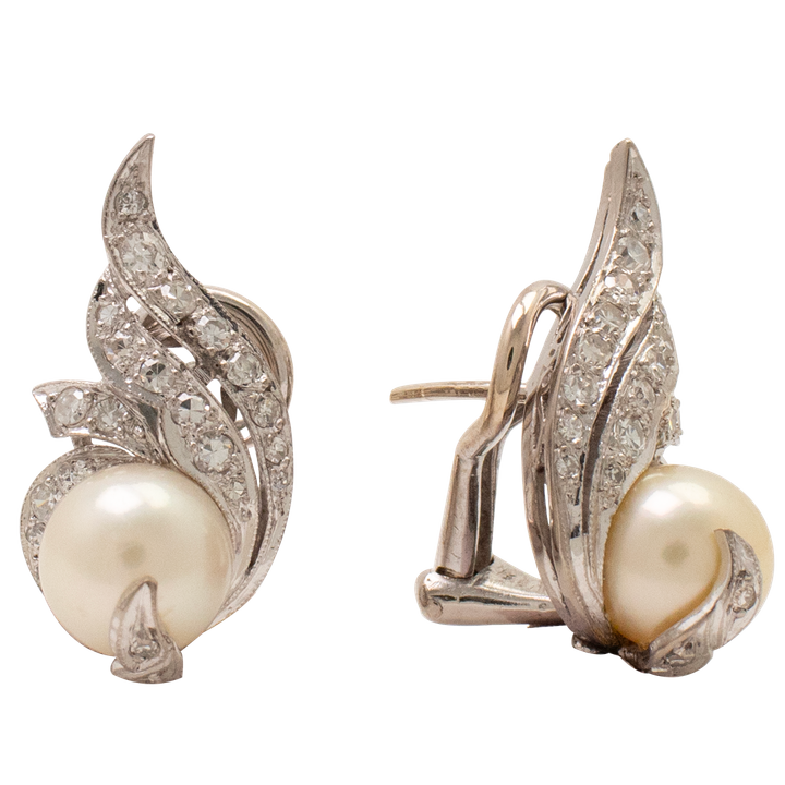 ARETES CON PERLAS Y DIAMANTES
