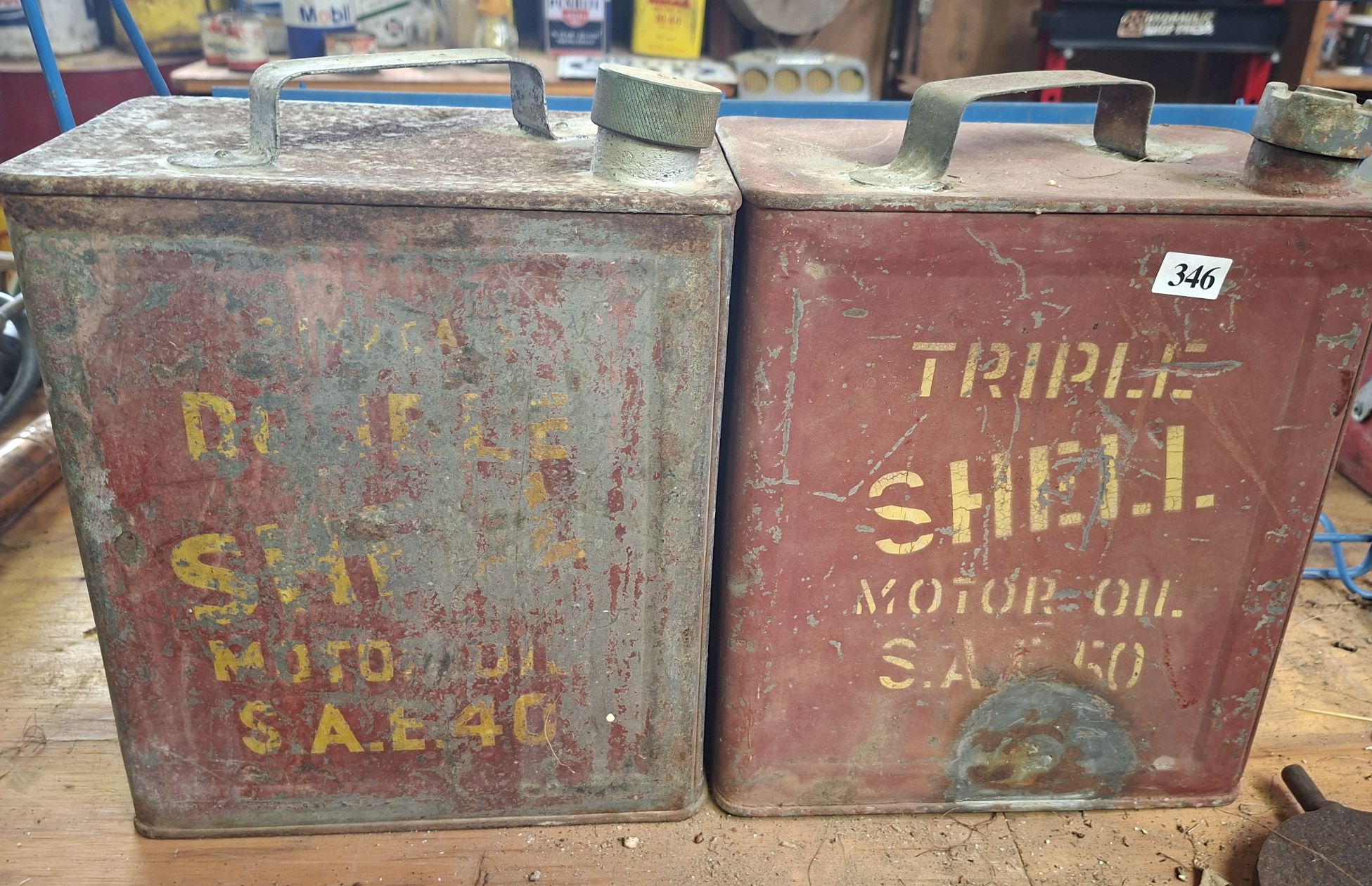 Shell Motor Oil Cans