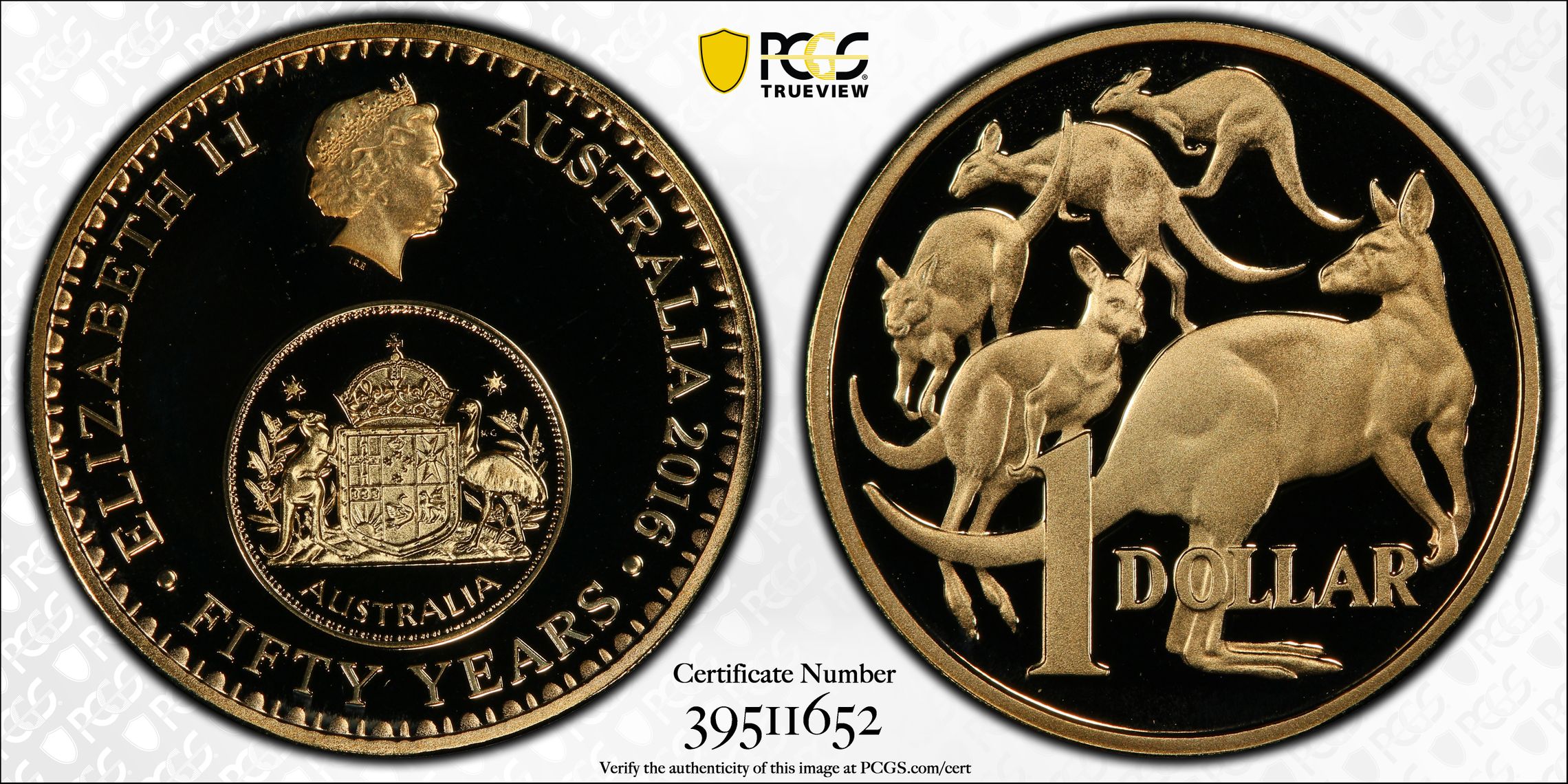 50 Yrs Decimal Currency, One Dollar, 2016, PCGS PR69DCAM