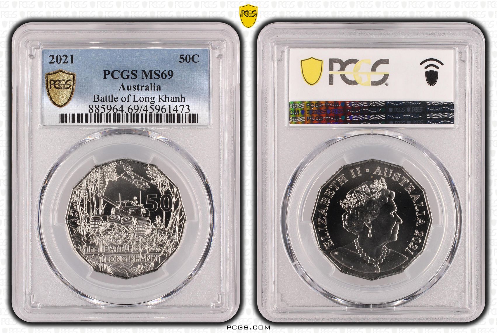 Battle of Long Khanh, Fifty Cent, 2021, PCGS MS69
