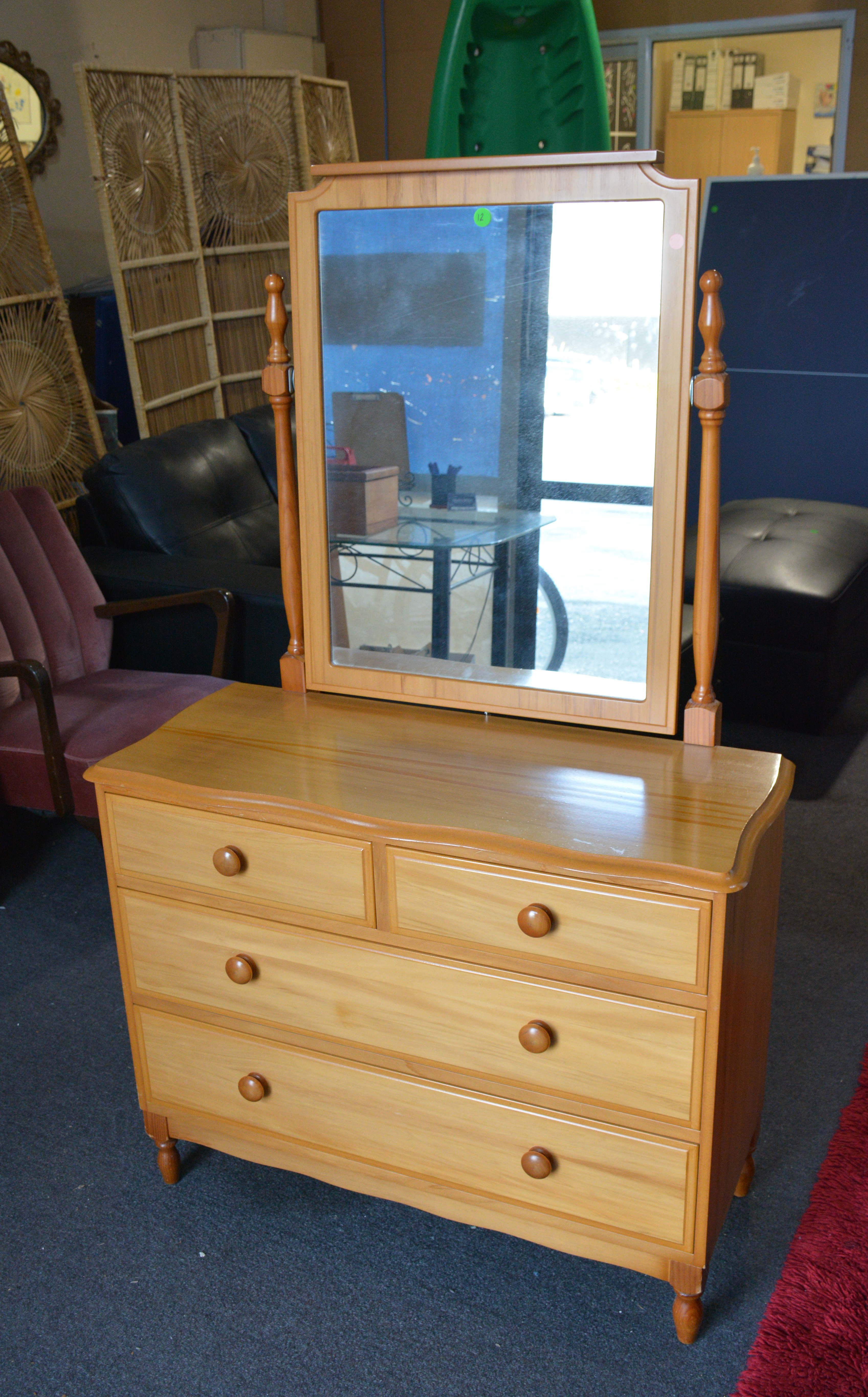 Dresser with 4 Drawers and Mirror — NZ auction result