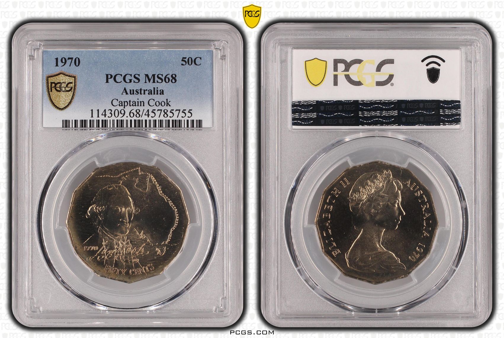 Captain Cook, Fifty Cent, 1970, PCGS MS 68