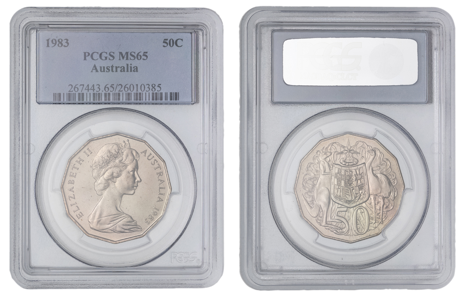 Elizabeth II, Fifty Cent, 1983, PCGS MS65