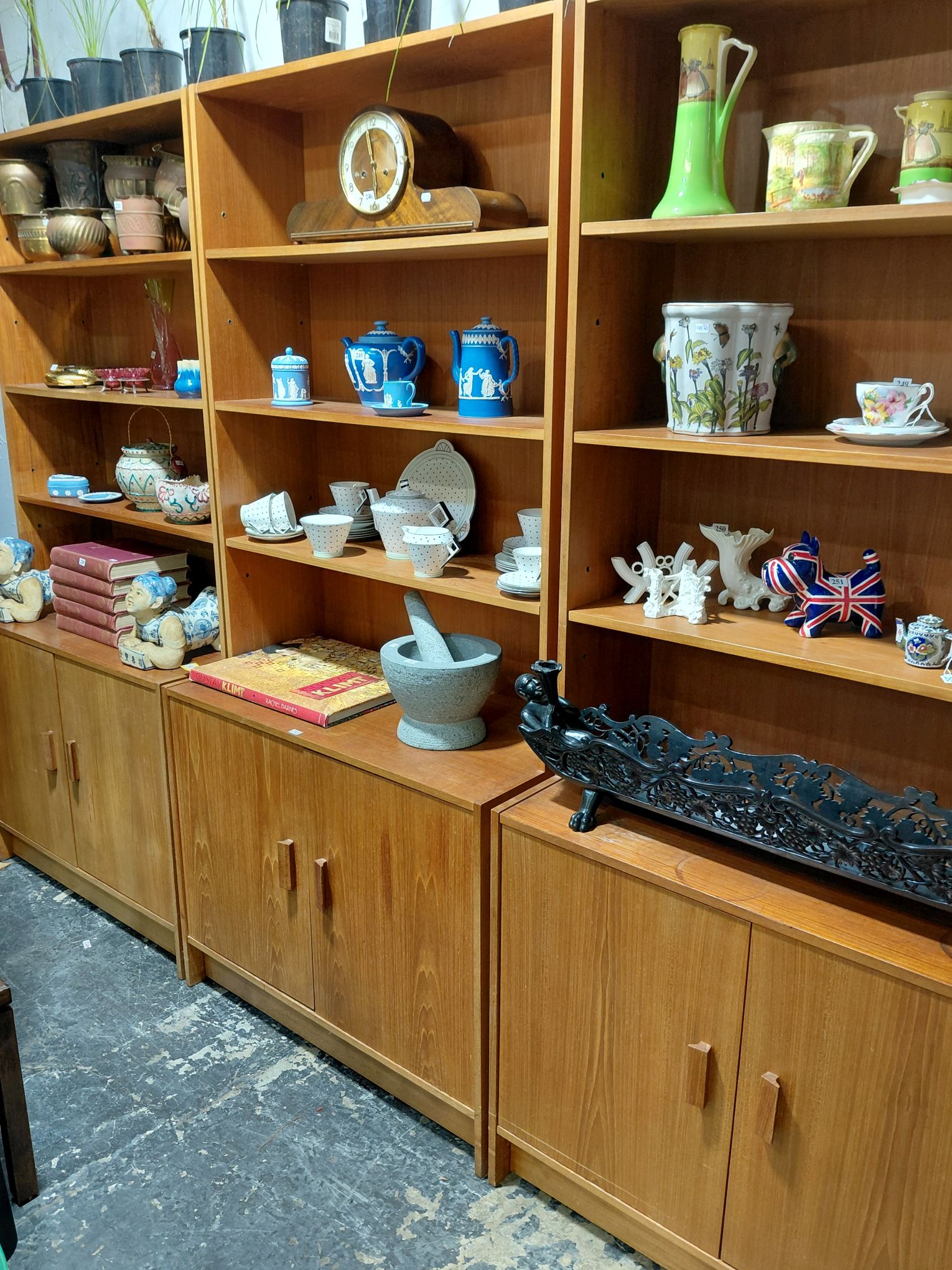 241 · MID CENTURY TEAK WALL UNITS
