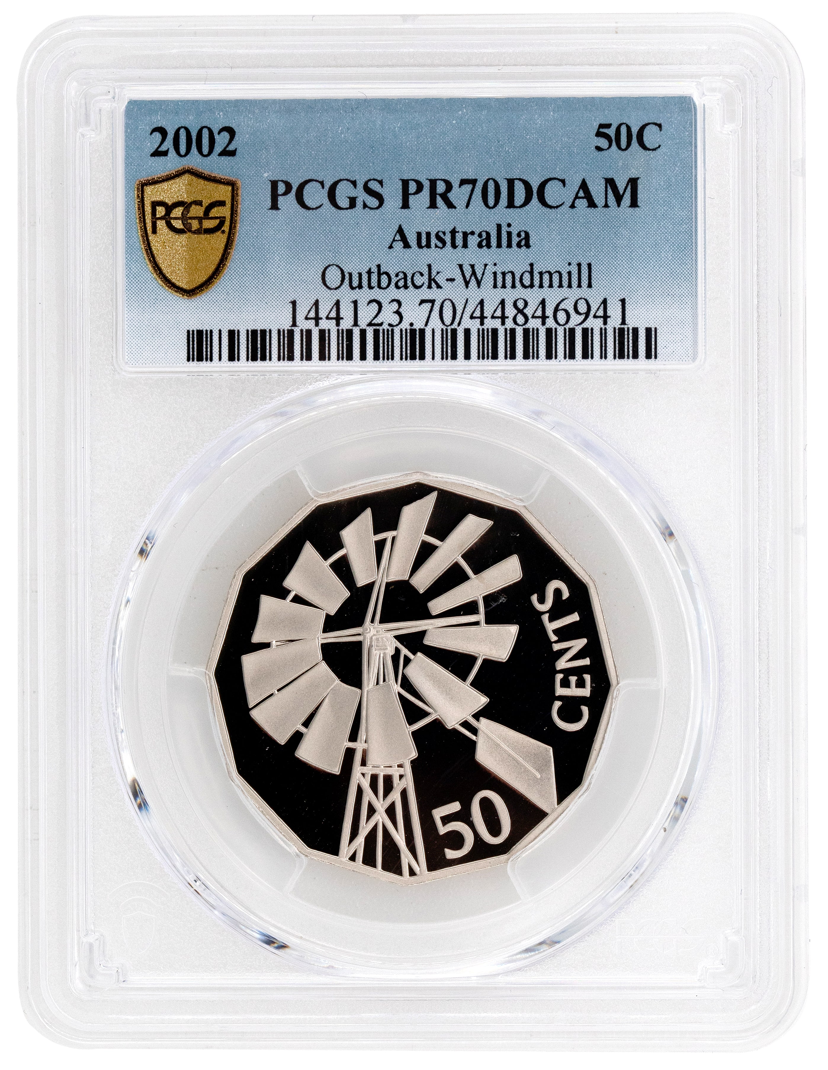 2002 Australia Fifty Cent, 50c Outback-Windmill PCGS - PR70DCAM POP 18/0 -941