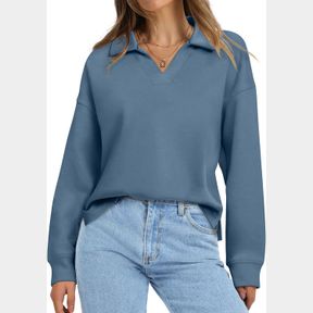 WIHOLL WOMENS LONG SLEEVE TOPS COLLARED V NECK POLO SHIRTS LIGHTWEIGHT SWEATSHIRT 2024 FALL FASHION CLOTHES