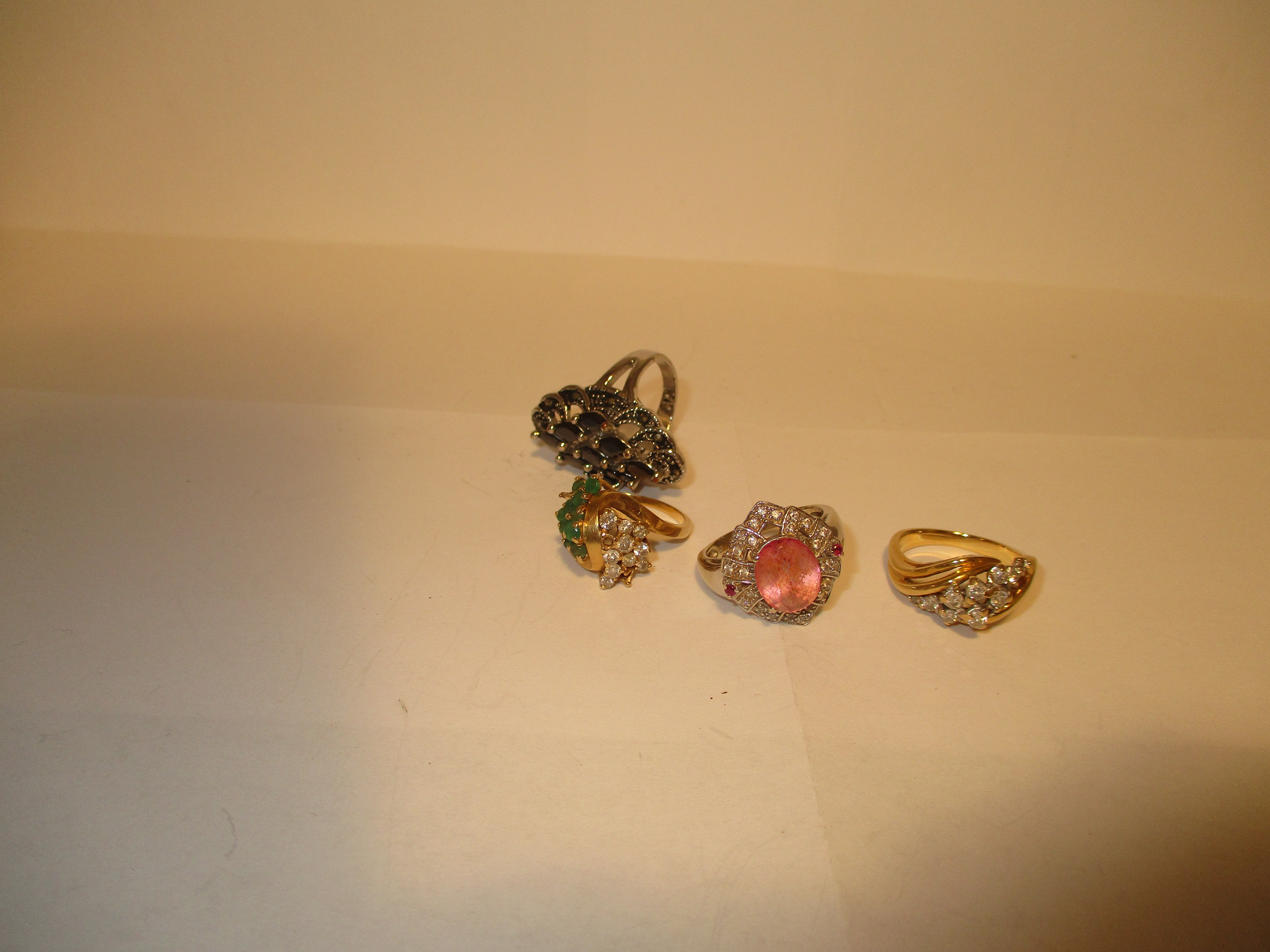 Lot 3 14K Gold Rings W Stones Maltz Auctions