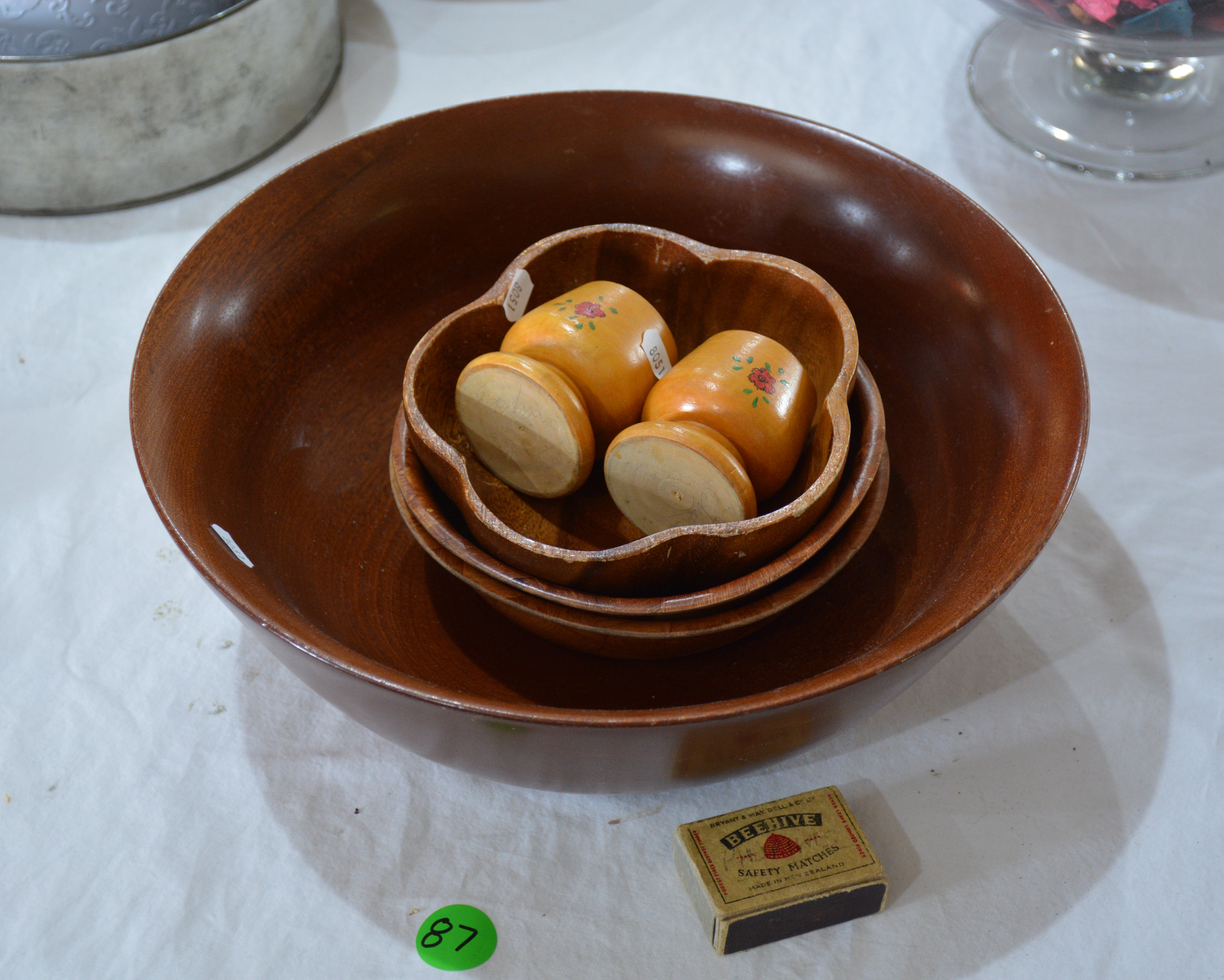 Wooden Bowls and Egg Cups — NZ auction result