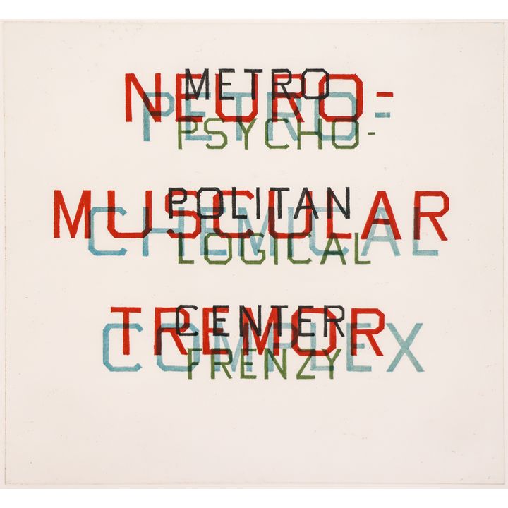 Ed Ruscha ''Metro, Petro, Neuro, Psycho'' 1982 Etching