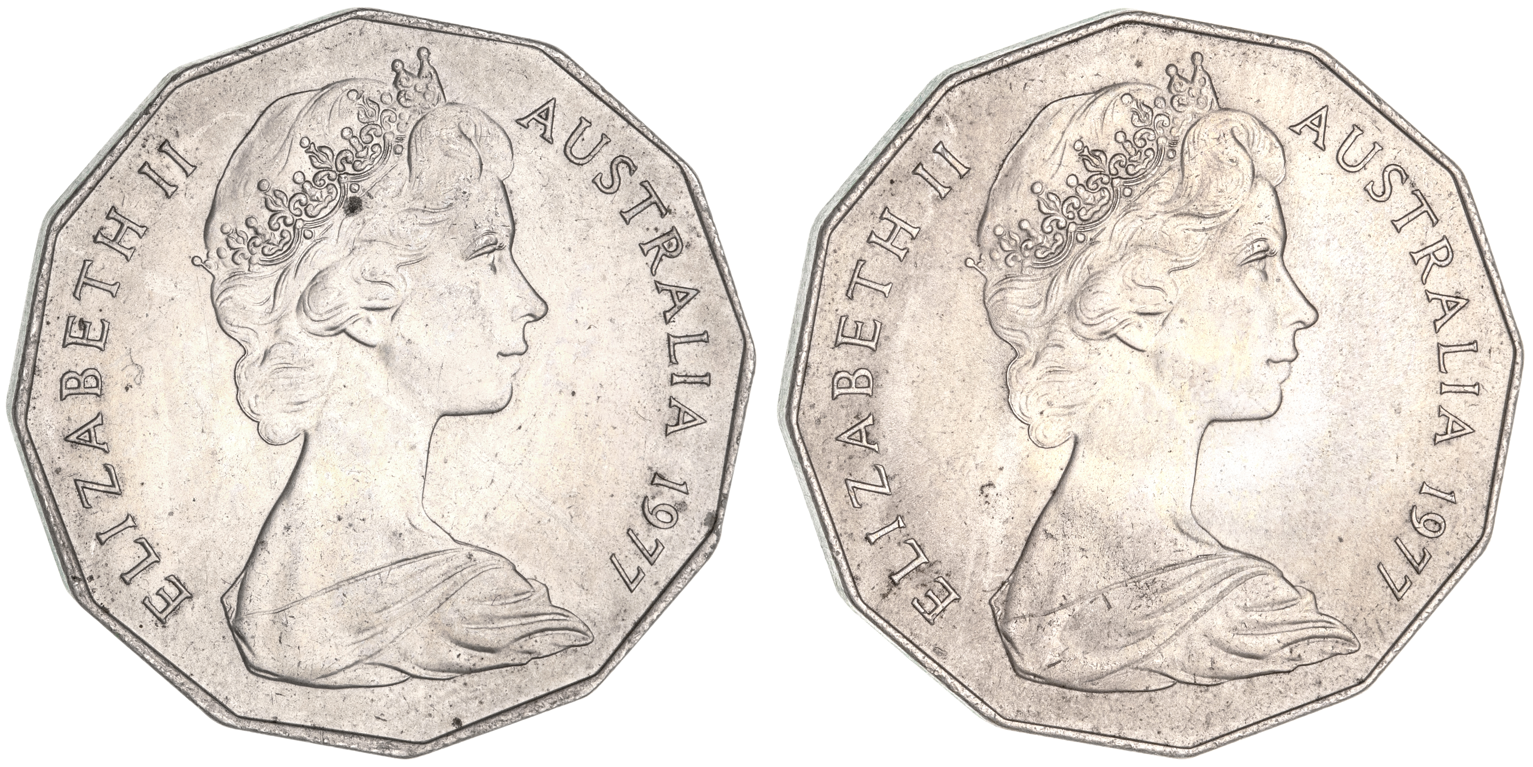 Elizabeth II, Fifty Cents, 1977, CHU - GEM