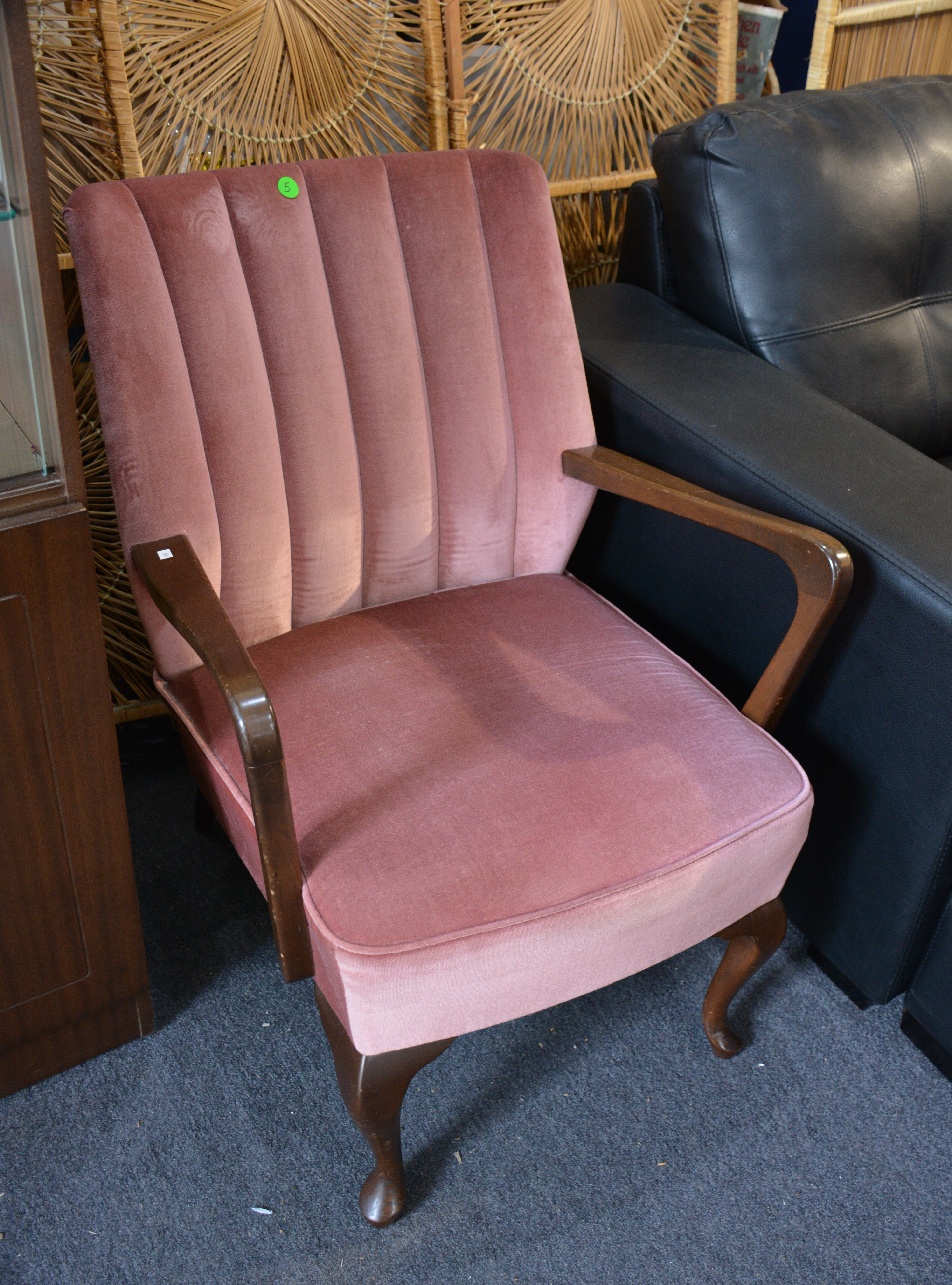 Pink Upholstered Mid Century Armchair — NZ auction result