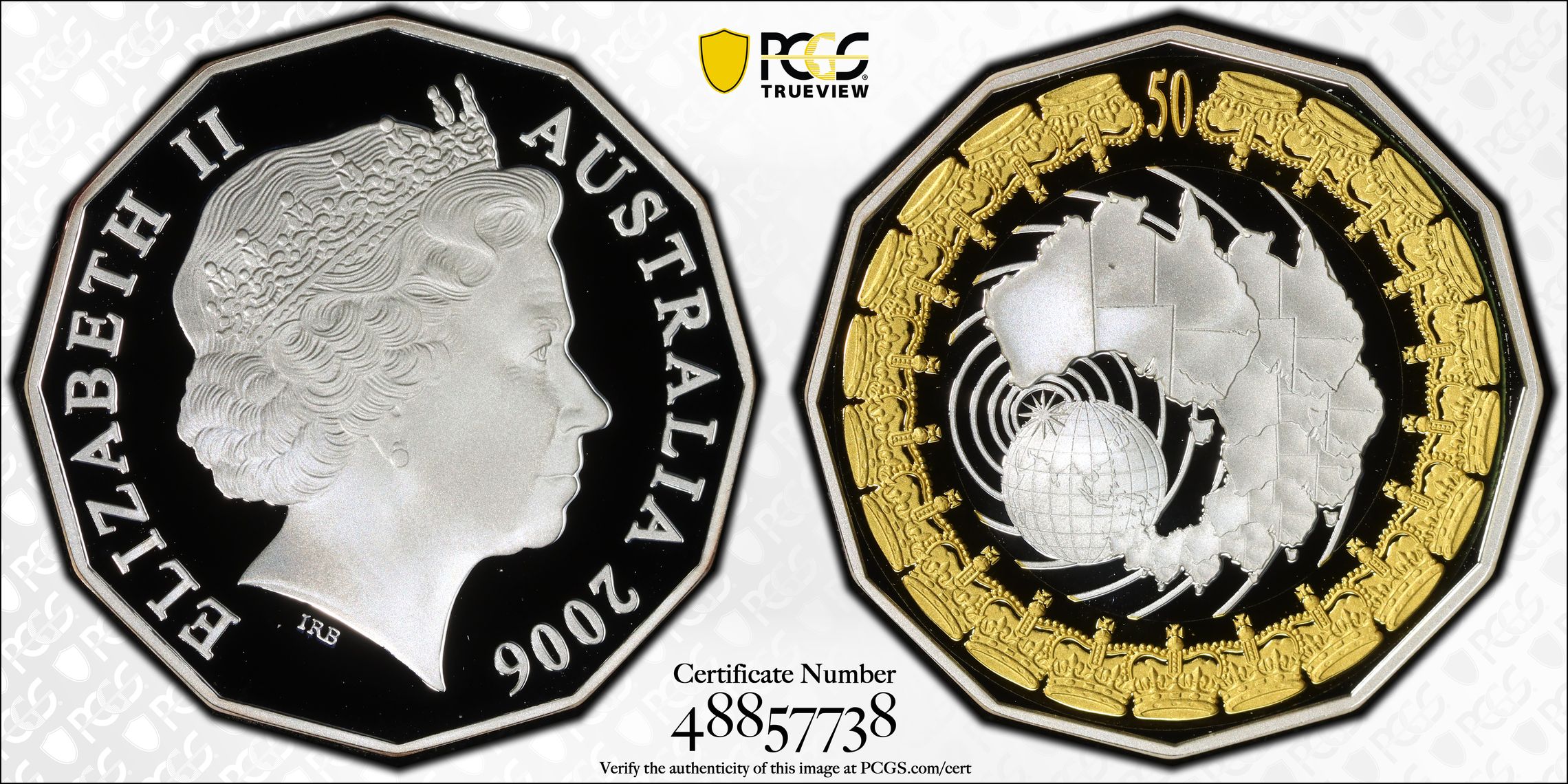 Royal Visit Silver POP 26/0, Fifty Cent, 2006, PCGS PR70DCAM