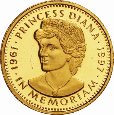 リベリア-Liberia. Proof. Gold. 20ドル(Dollar). ダイアナ妃追悼 20