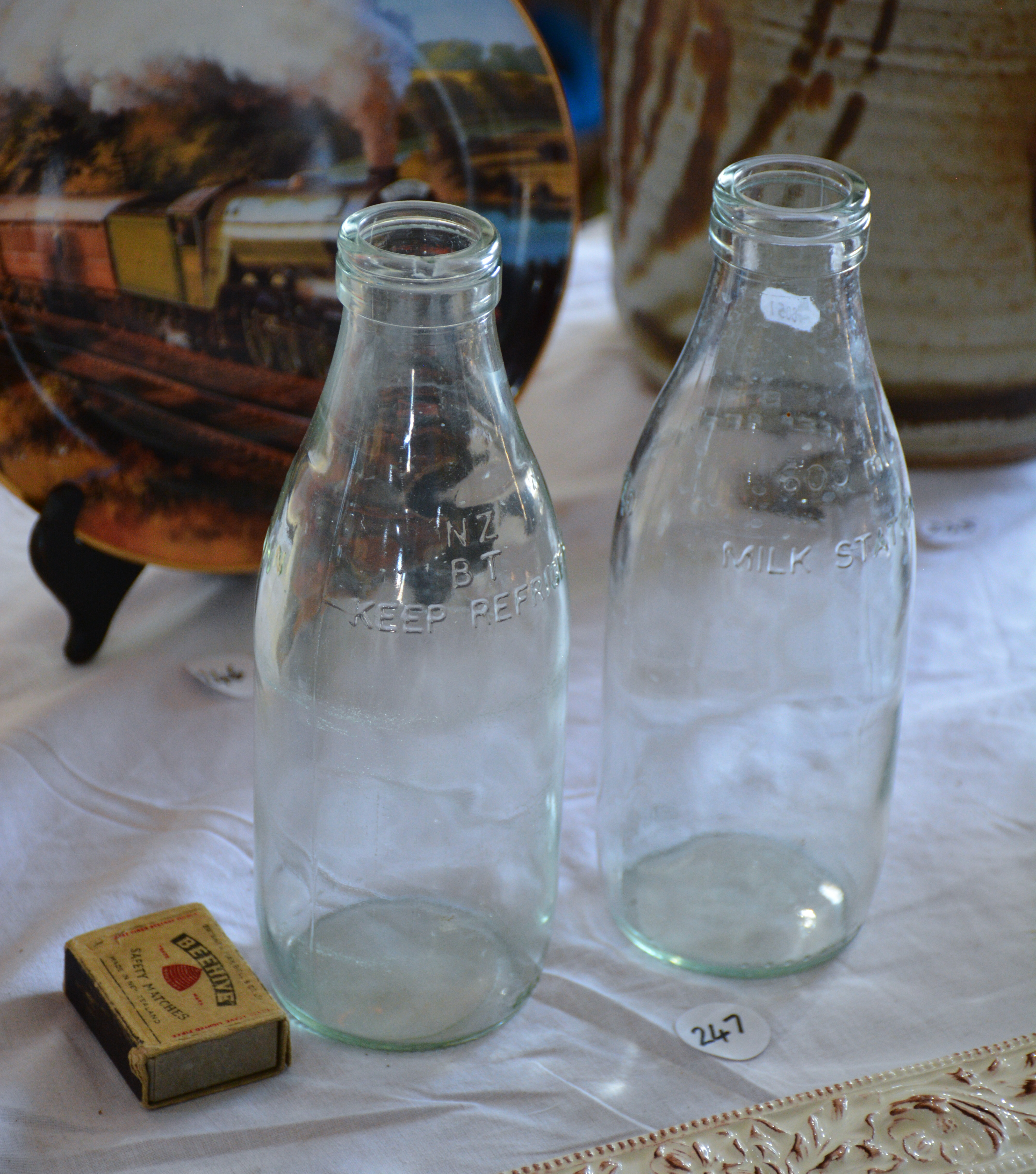 Vintage NZ Glass Milk Bottles x 2 — NZ auction result