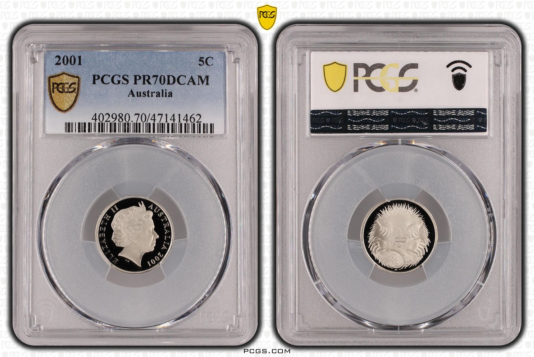 Elizabeth II, Five Cent, 2001, PCGS PR70DCAM