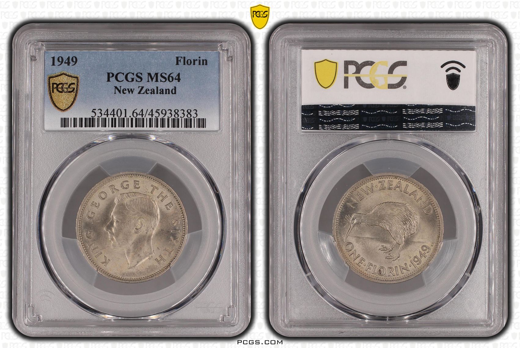 1949 New Zealand Florin PCGS - MS64 -383