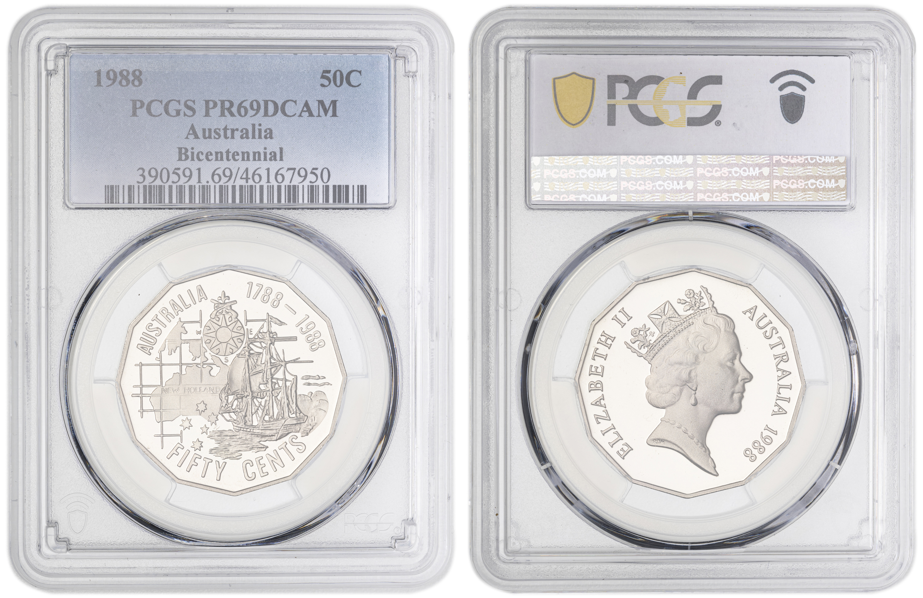 Bicentennial , Fifty Cent, 1988, PCGS PR69DCAM