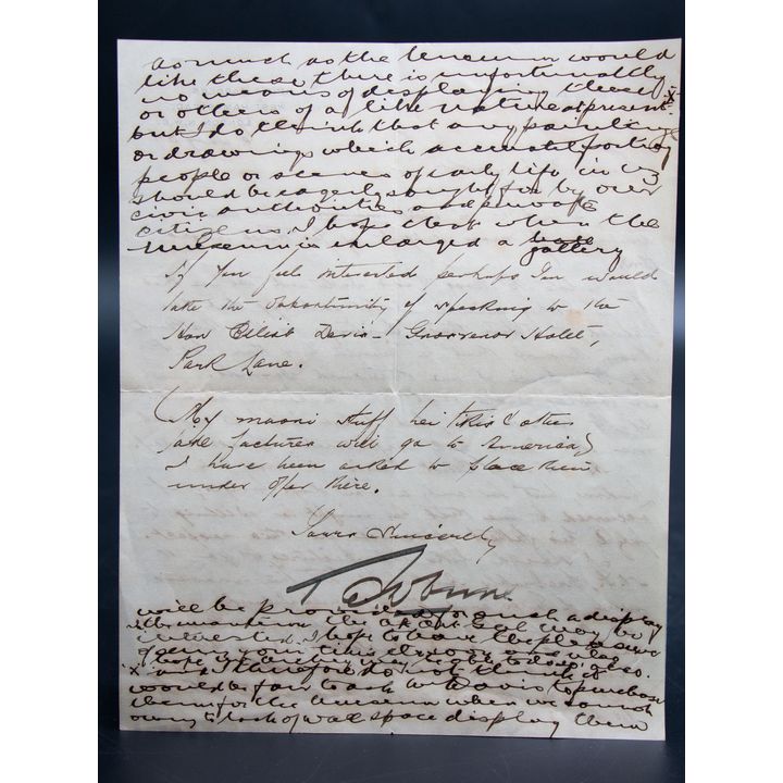 Manuscript Letter - Thomas Donne to Arthur Pycroft 6th July 1937
