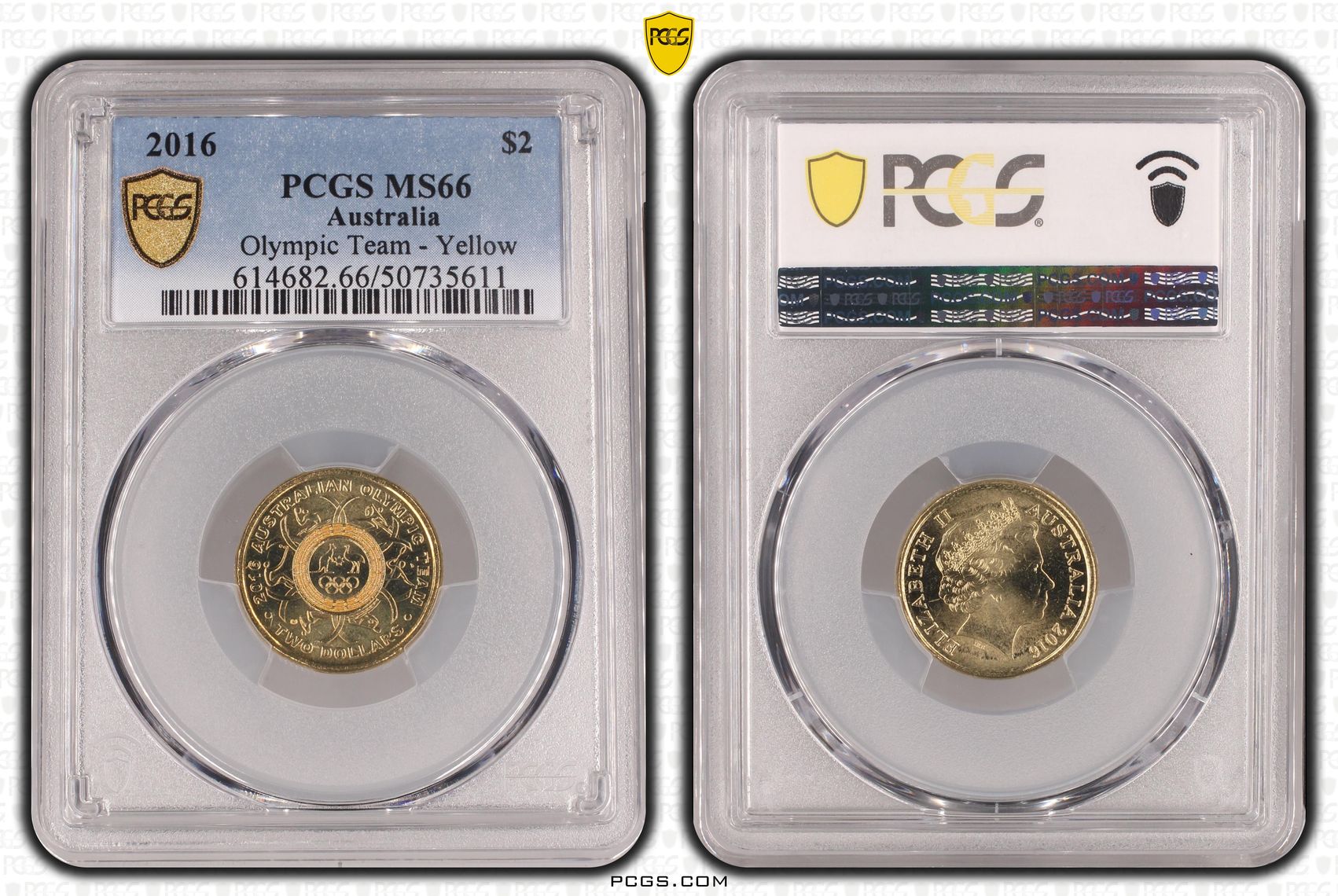 Olympic Team - Yellow , Two Dollar, 2016, PCGS MS66