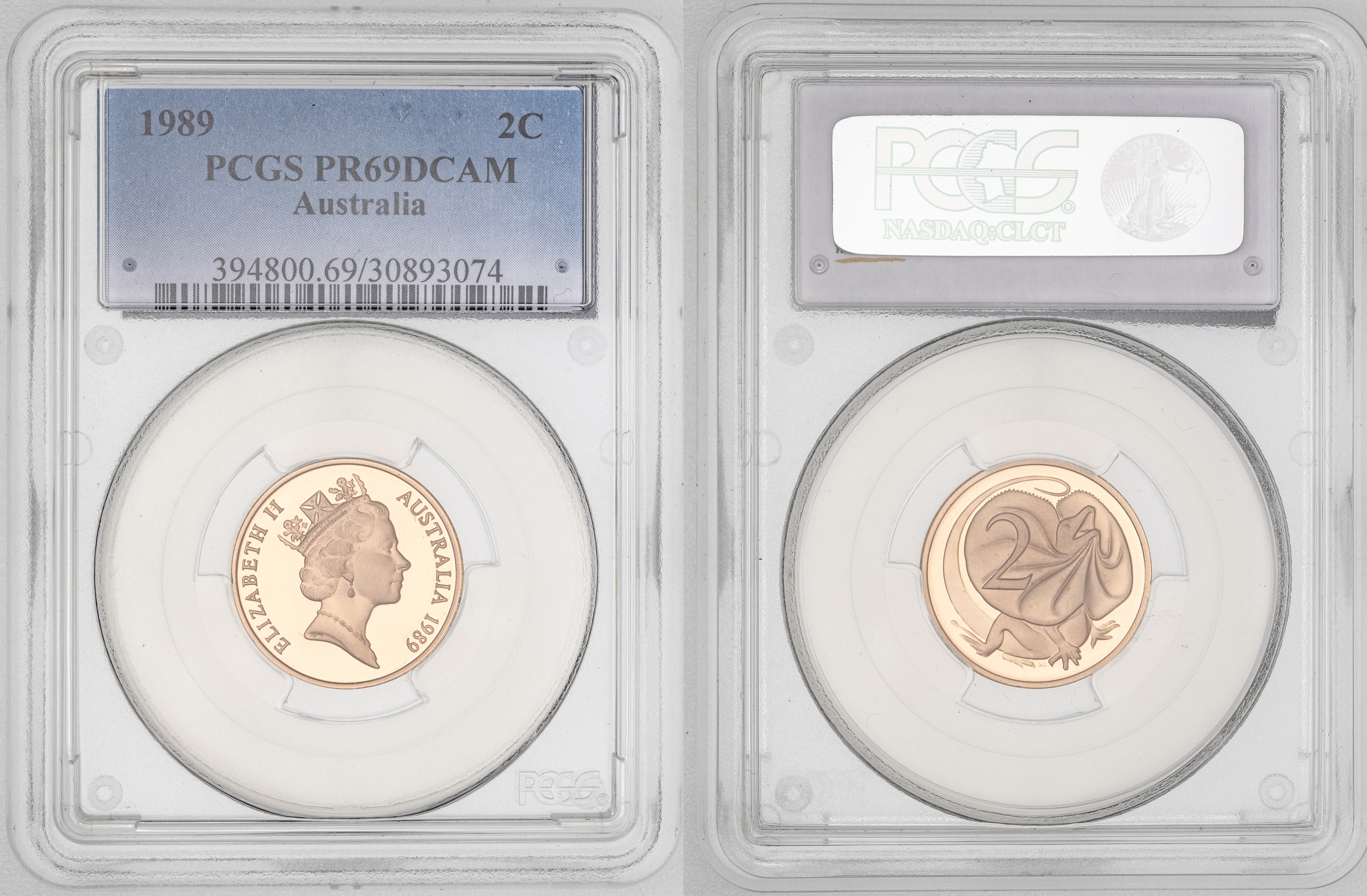 Elizabeth II, , Two Cent, 1989, PCGS PR69DCAM