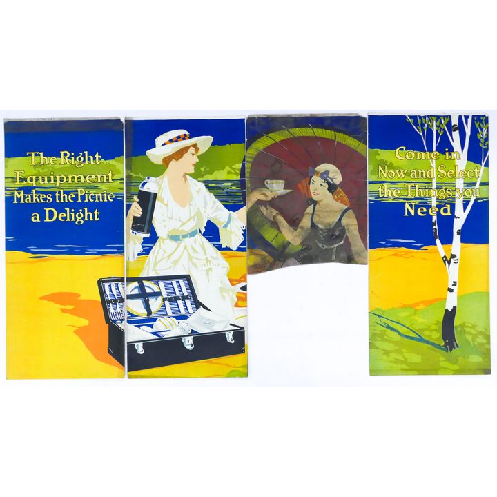 4pc 1920's Winchester Advertising Signs- Picnic