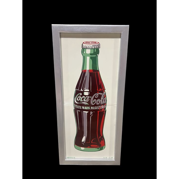 Coca Cola Coke Tin Metal Soda Wooden Framed Sign