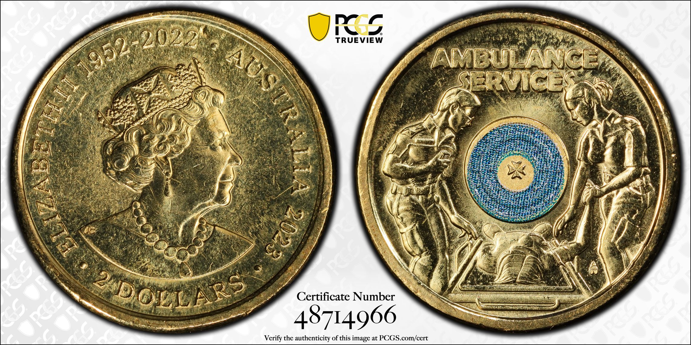 35th Ann $2 Coin Set Colorized Ambulance Services, Two Dollar, 2023, PCGS MS64