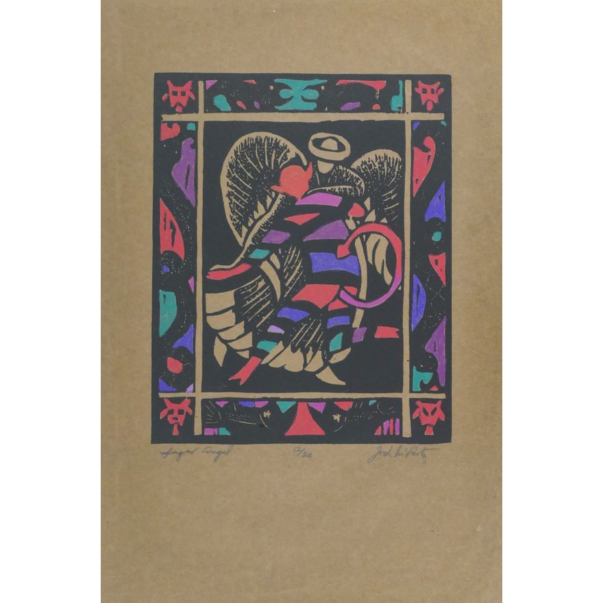 Jack McLarty ''Sugar Angel'' S/N 2006 Colored Woodcut Sheet 19''x12.5''.