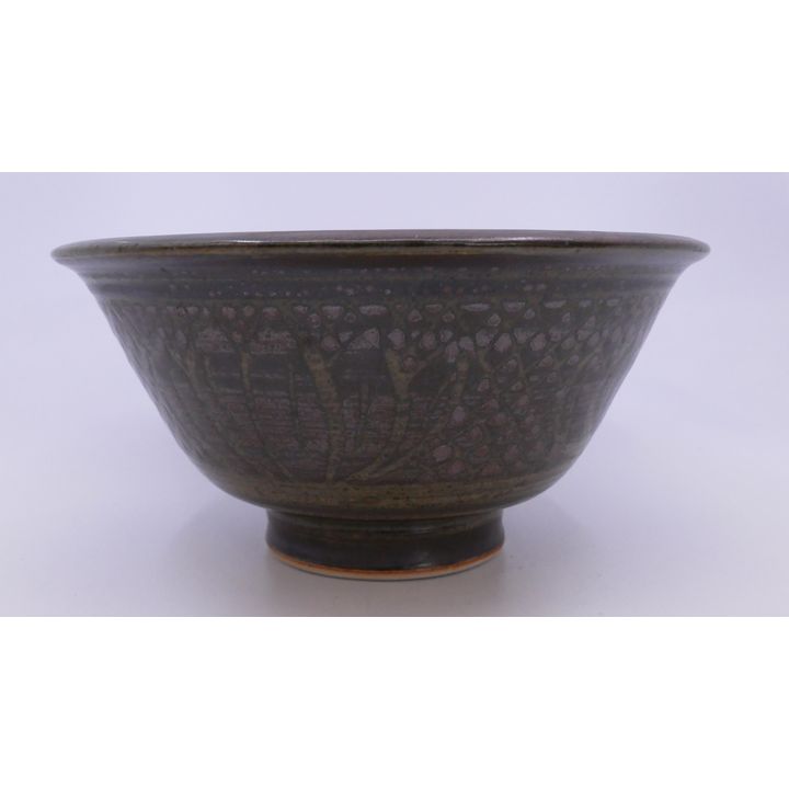 Louis Mideke Studio Pottery Decorated Bowl- 5x9.5''