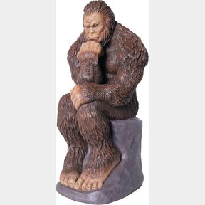 BIGFOOT THINKER GARDEN STATUE - YETI DECORATIVE, SASQUATCH SCULPTURE FOR PATIO, DECK, OFFICE, OUTDOOR- FULL-COLOR RESIN (12 INCH)