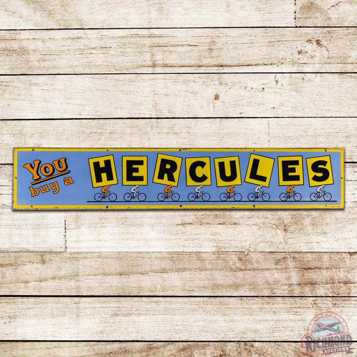 Amazing You Buy A Hercules Tire Single Sided Porcelain Sign w/ Bicycles