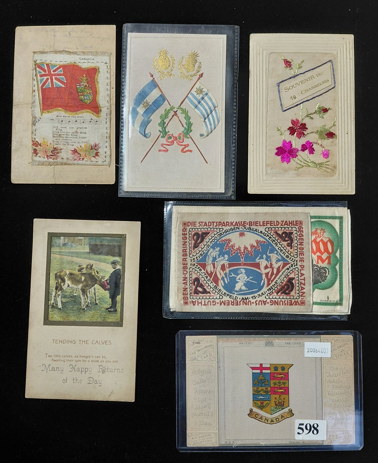 598 · SILK POSTCARDS - MIXED