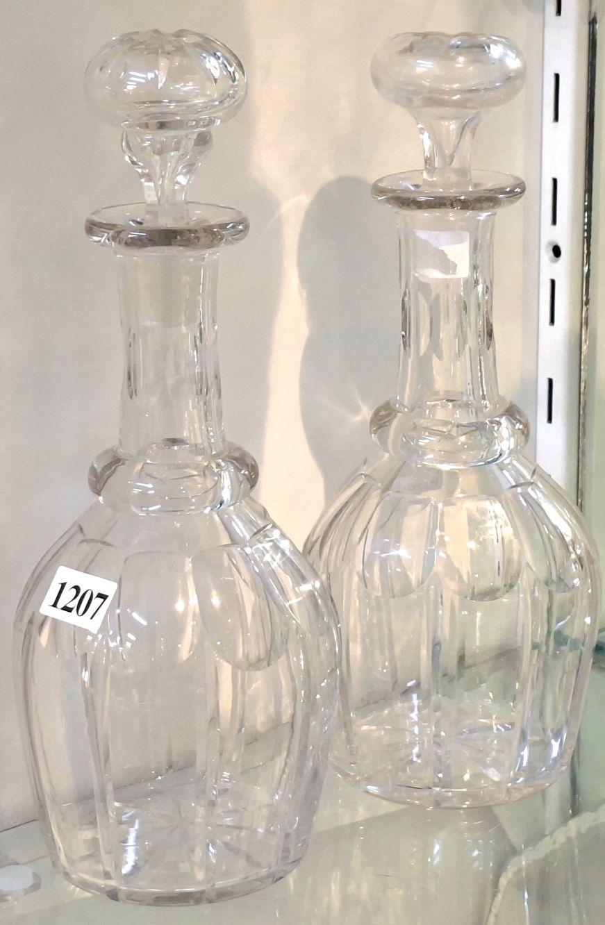 1207 · A MATCHED PAIR OF ANTIQUE DECANTERS