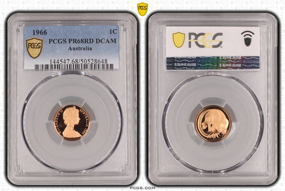 One Cent, 1966, Pcgs Pr68dcam