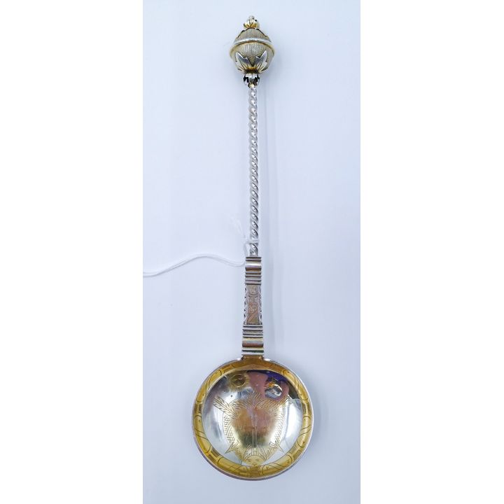 Ornate Marius Hammer Norwegian 830 Silver Birth Spoon 11''