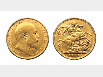 1909 EDWARD VII GOLD HALF SOVEREIGN