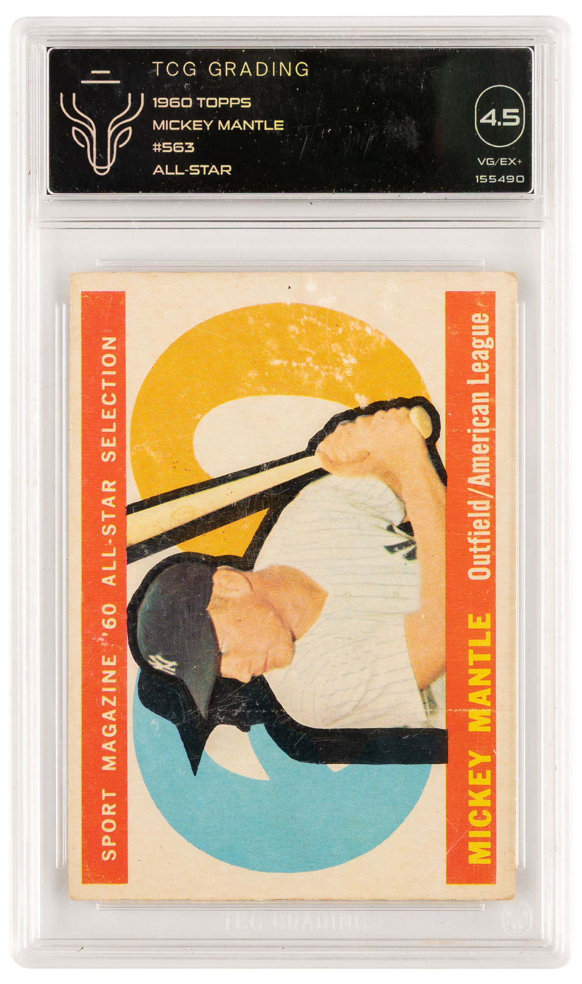 127 · Mickey Mantle #563 All Star, 1960 TOPPS, TCG 4.5 VG EX