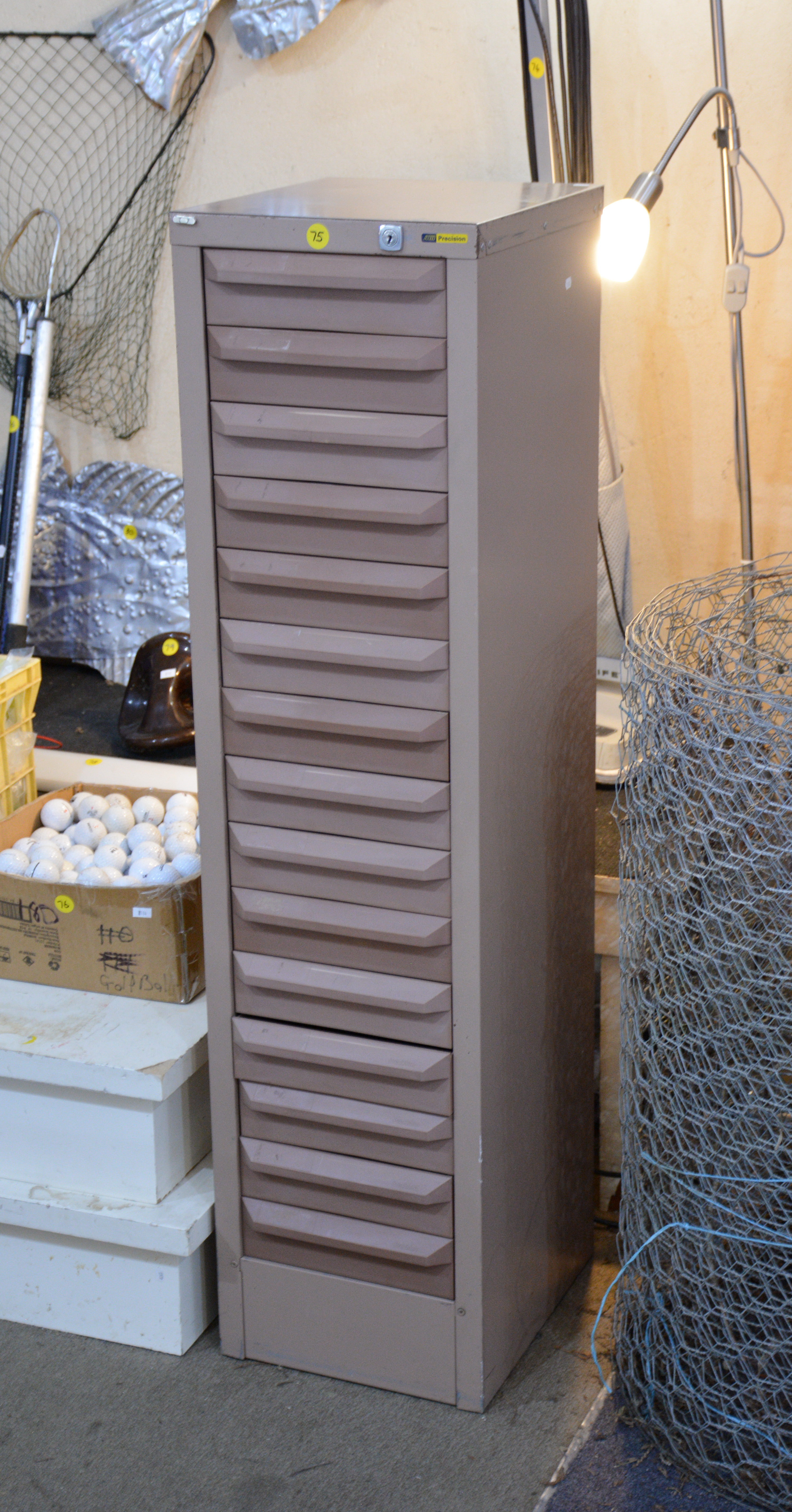 15 Drawer Precision Filing Cabinet and Dividers — sold at auction in New Zealand for $75