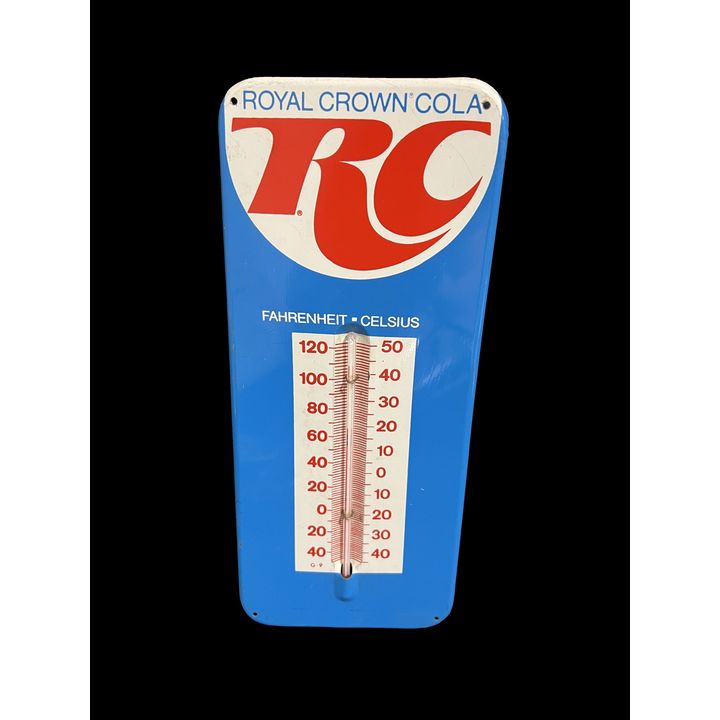 Royal Crowl Cola RC Tin Metal Thermometer
