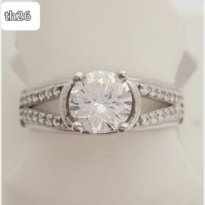 STERLING SILVER RING WITH CUBICS-2 SHANK DESIGN - 50691/26