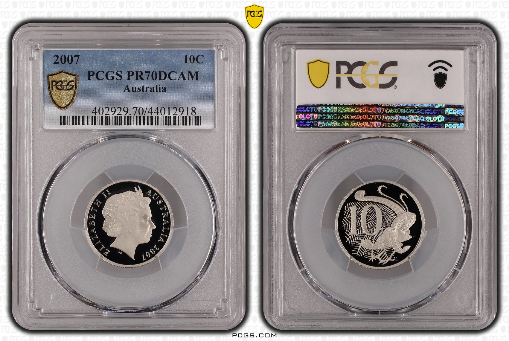 2007 Australia Ten Cent, 10c PCGS - PR70DCAM POP 31/0 -918