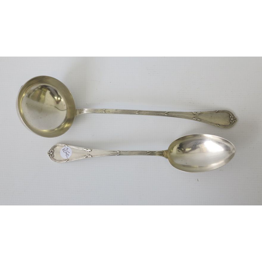 SILVERPLATED SOUP LADLE AND SERVING SPOON