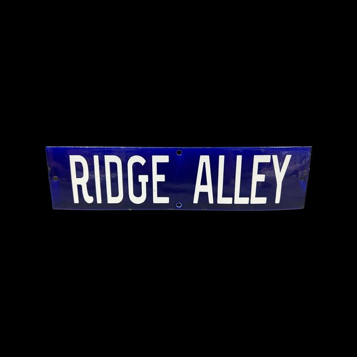 Ridge Alley Porcelain Sign