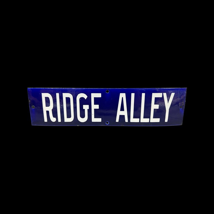 Ridge Alley Porcelain Sign