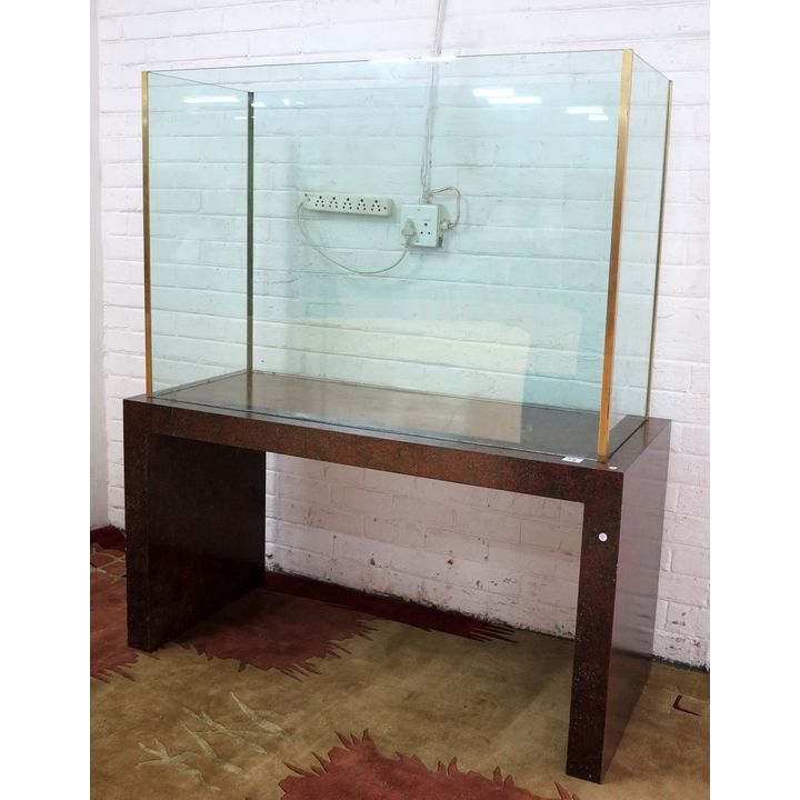 LARGE DISPLAY CASE ON MARBLED STAND