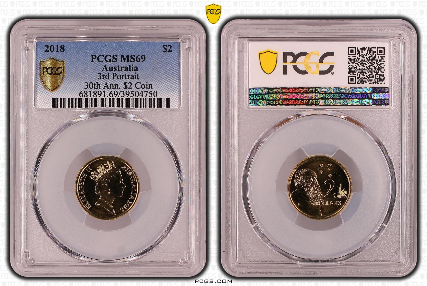 3rd Portrait 30th Ann. $2 Coin, POP 3/0, Two Dollar, 2018, PCGS MS69