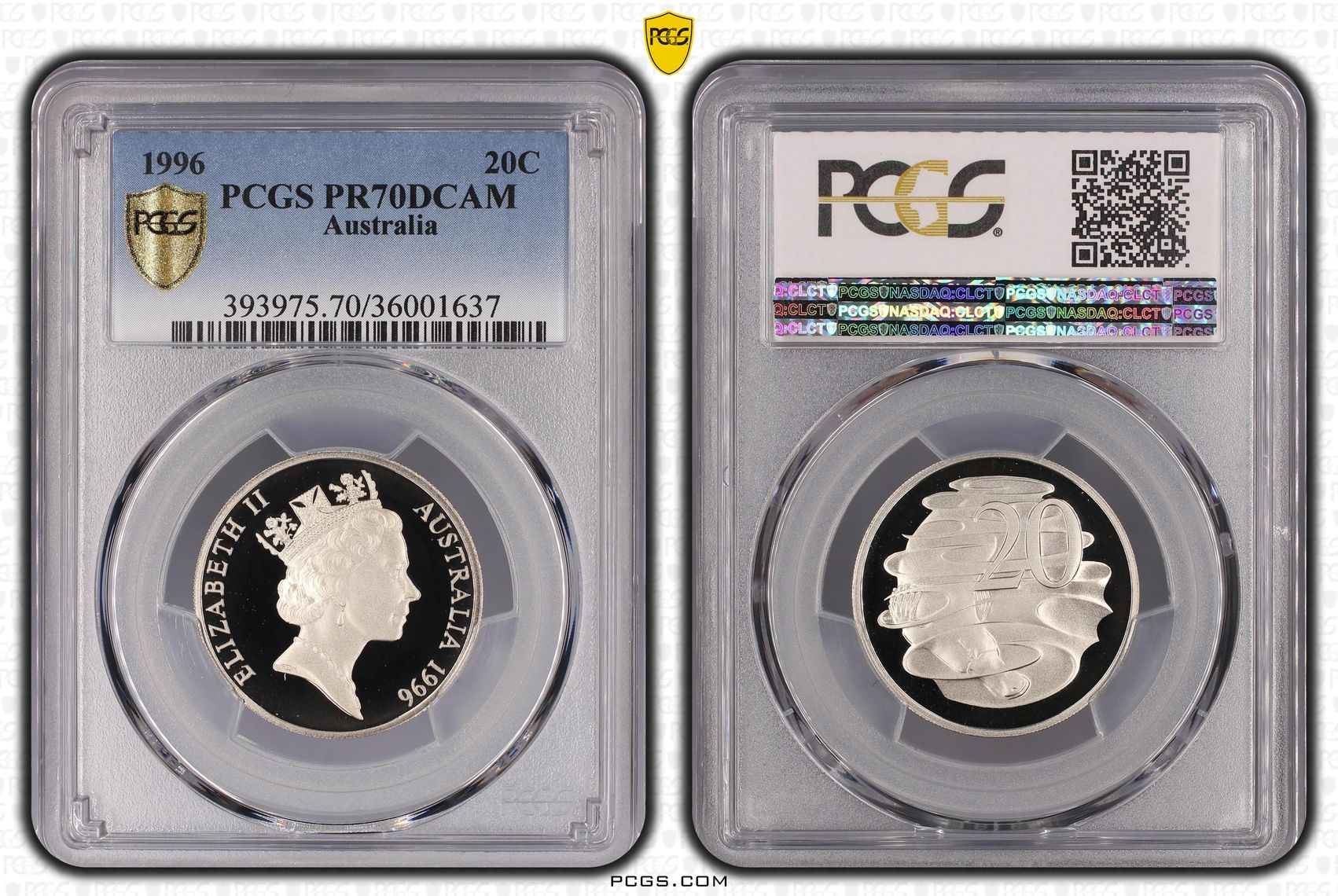 194 · 1996 Australia Twenty Cent, 20c PCGS - PR70DCAM POP 9/0 -637