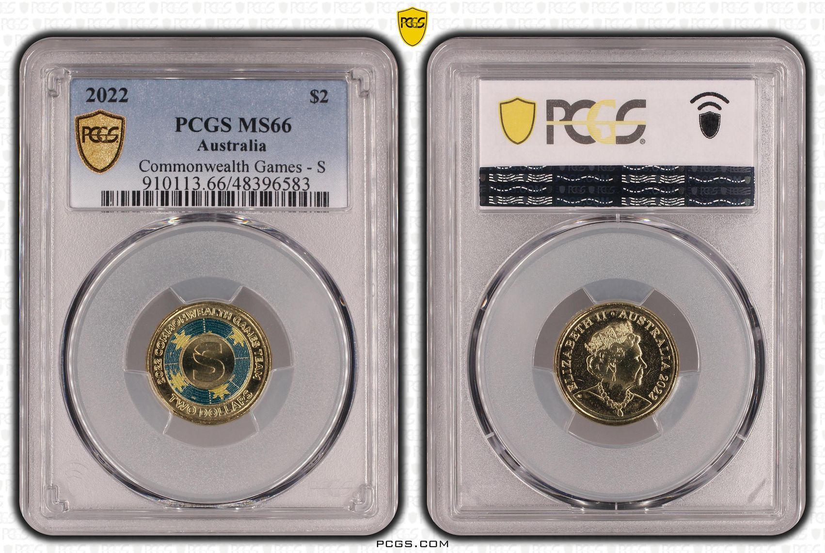 Elizabeth II, Commonwealth Games - S, Two Dollar, 2022, PCGS MS66
