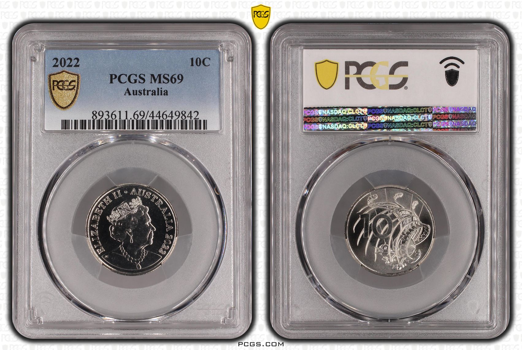 2022 Australia Ten Cent, 10c PCGS - MS69 POP 9/0 -842